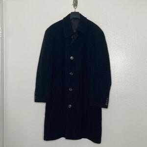 Lauren Ralph Lauren Coat Men's 46  L Black Wool Cashmere Blend Overcoat Classic